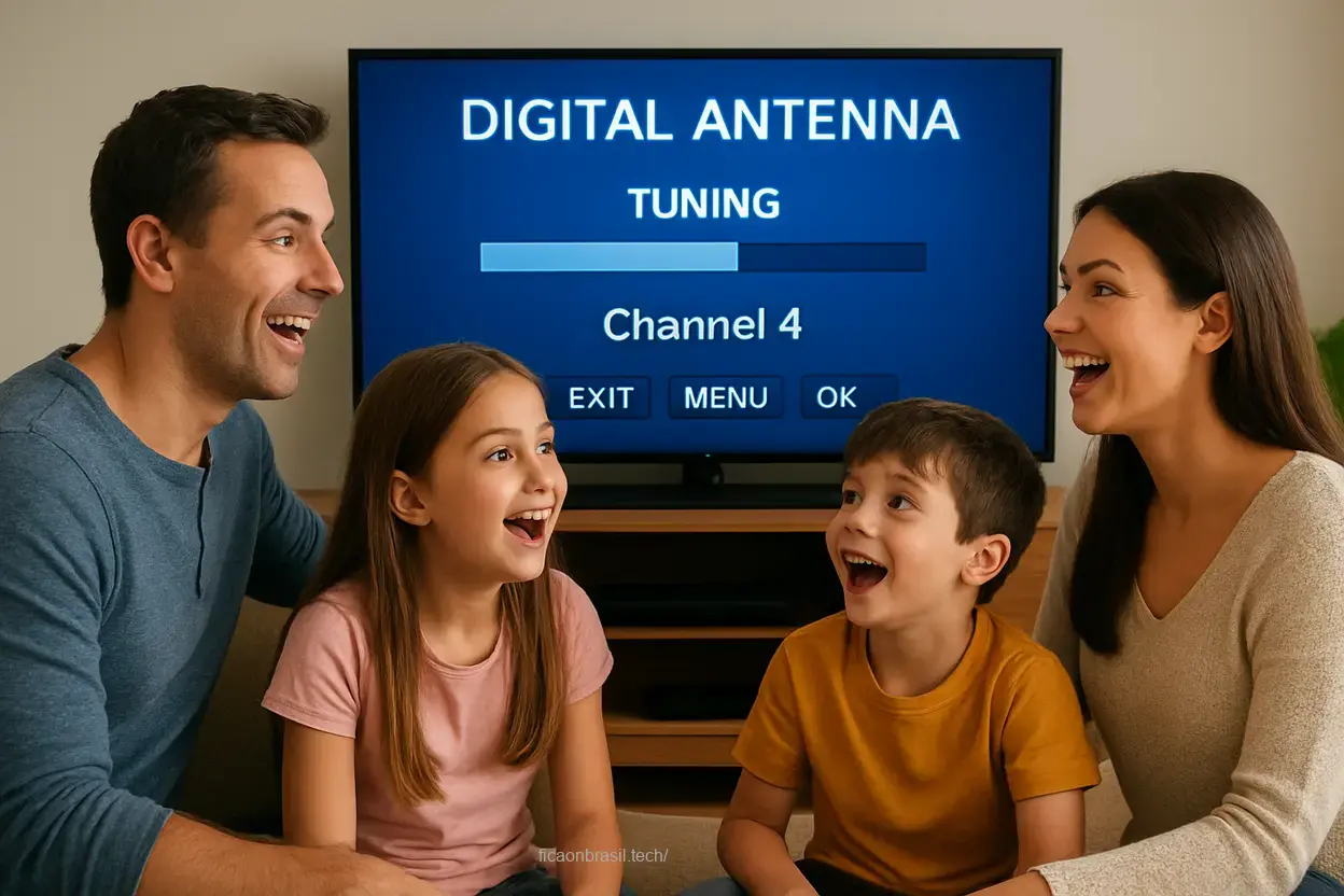 sintonizando antena digital na TV durante a Copa.