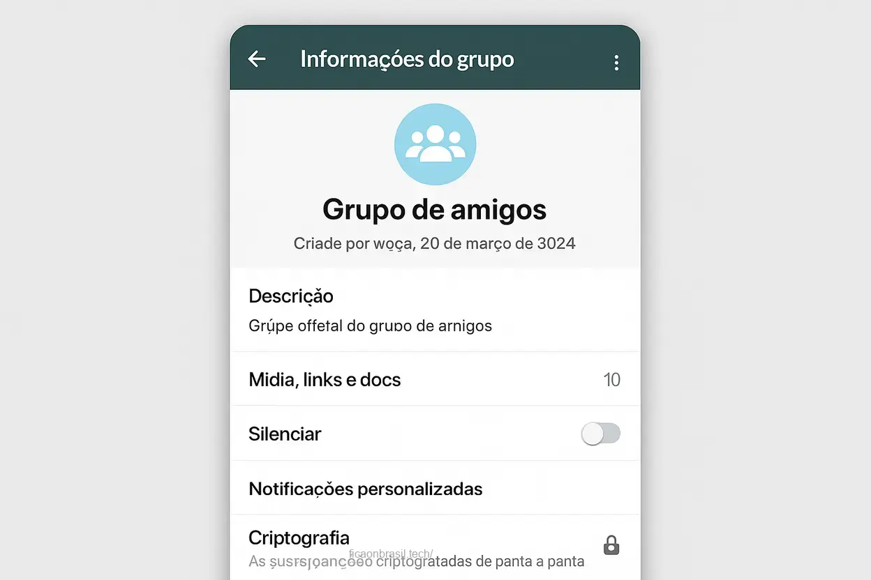 Tela de informações do grupo do WhatsApp reformulada.