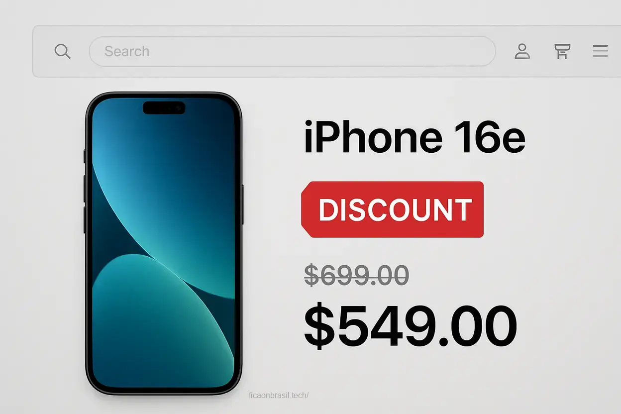 Descontos do iPhone 16e iPhone 16e menor preço com cupons de desconto.