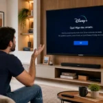 Erro do Disney em TV Samsung mostrando mensagem de incompatibilidade.