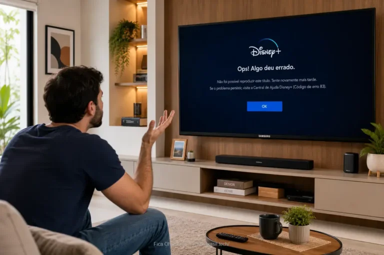 Erro do Disney em TV Samsung mostrando mensagem de incompatibilidade.