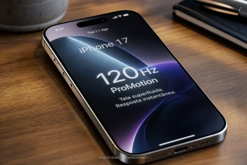 iPhone 17 com tela de 120 Hz e design elegante