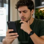 Uma pessoa preocupada com novas regras de segurança do Pix.