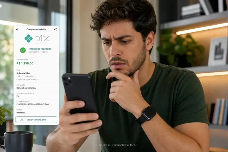 Uma pessoa preocupada com novas regras de segurança do Pix.